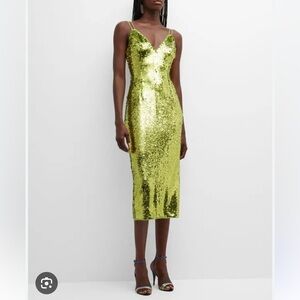 Liv Foster Green Sequin Midi dress Size 0